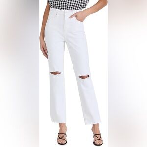 PAIGE Noella High Rise Relaxed Straight White Denim Jeans 31‎ NWT